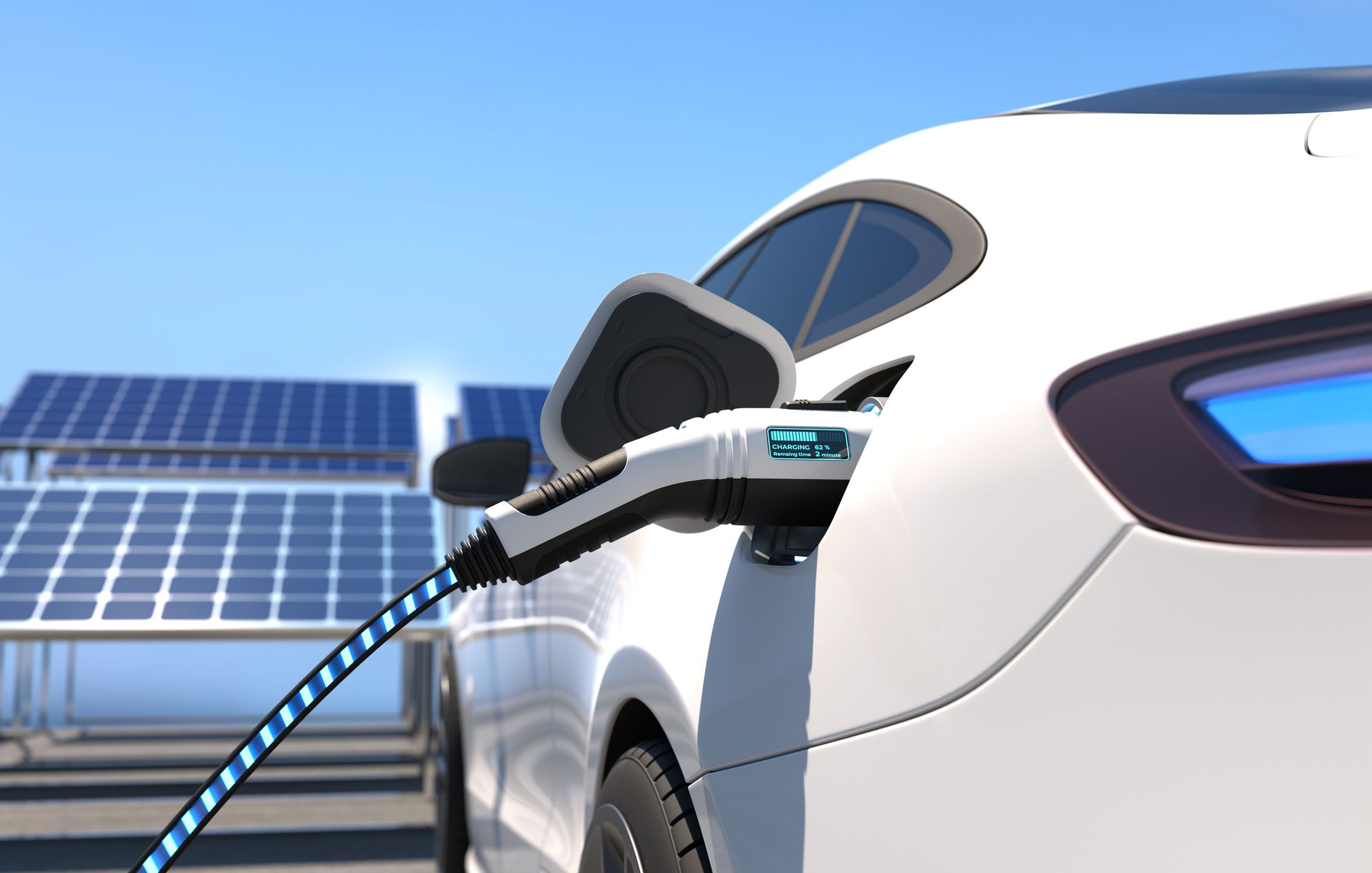 White electric vehicle charging