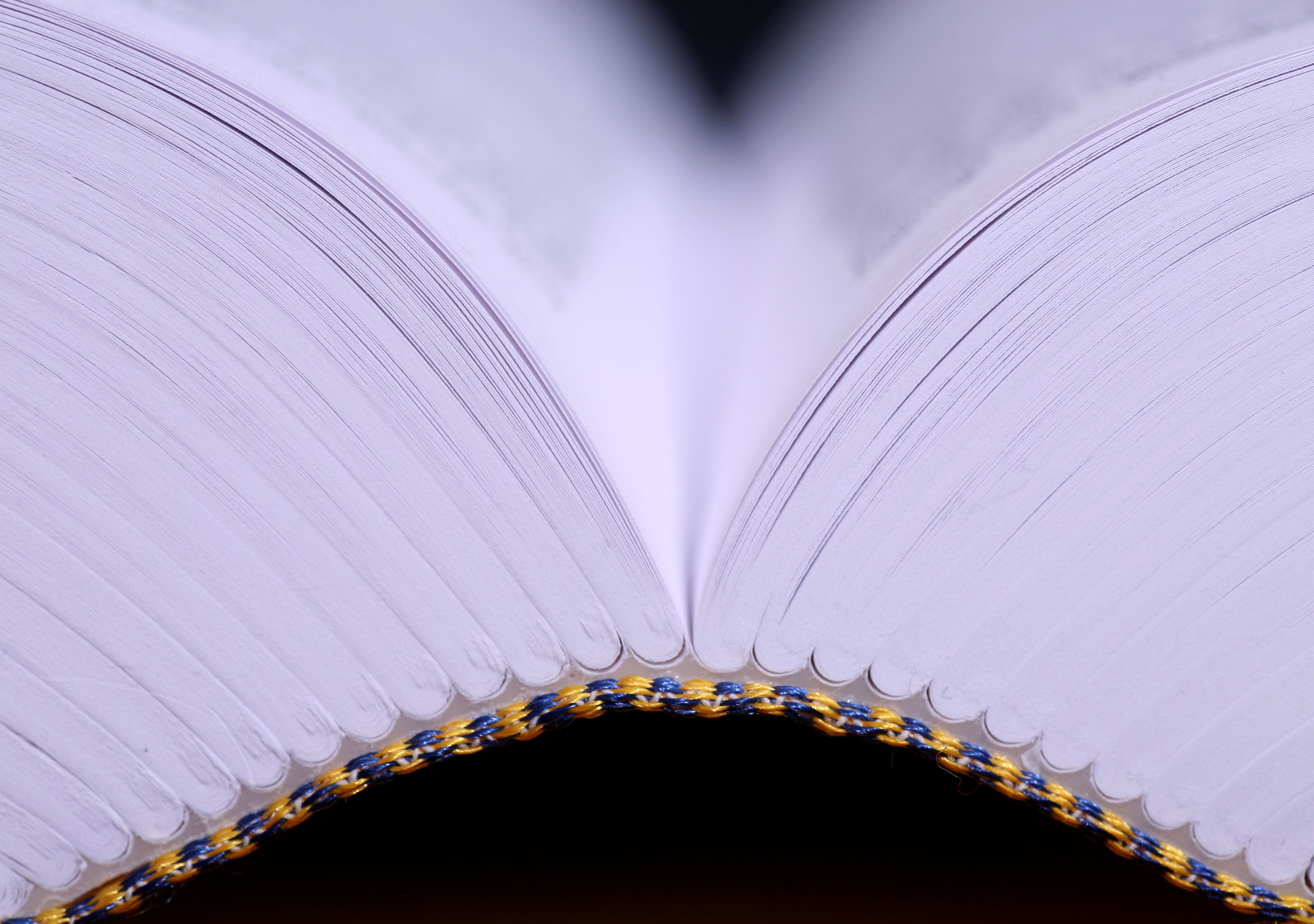 Close up of book binding