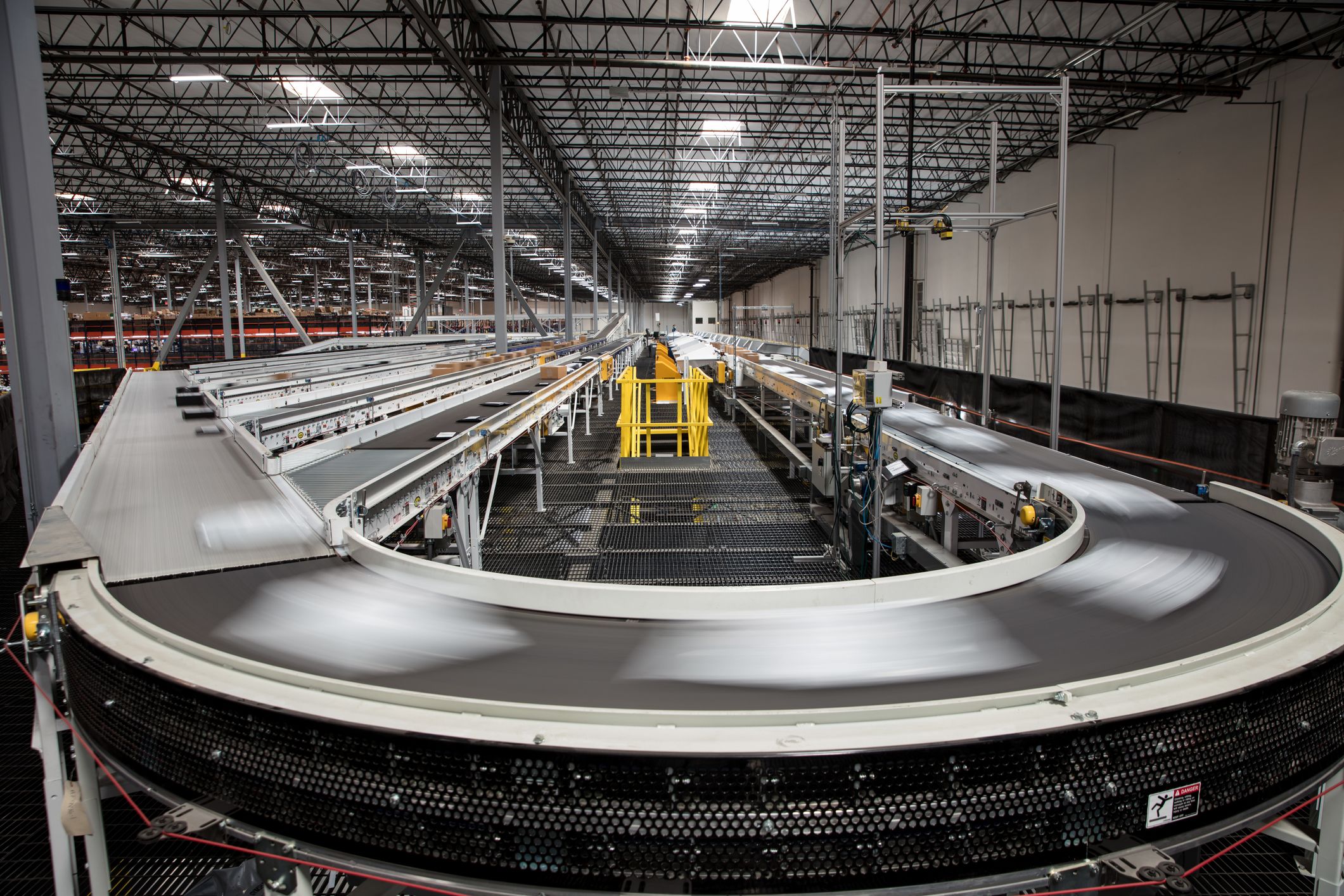 Conveyor belt at a manufacturing facility
