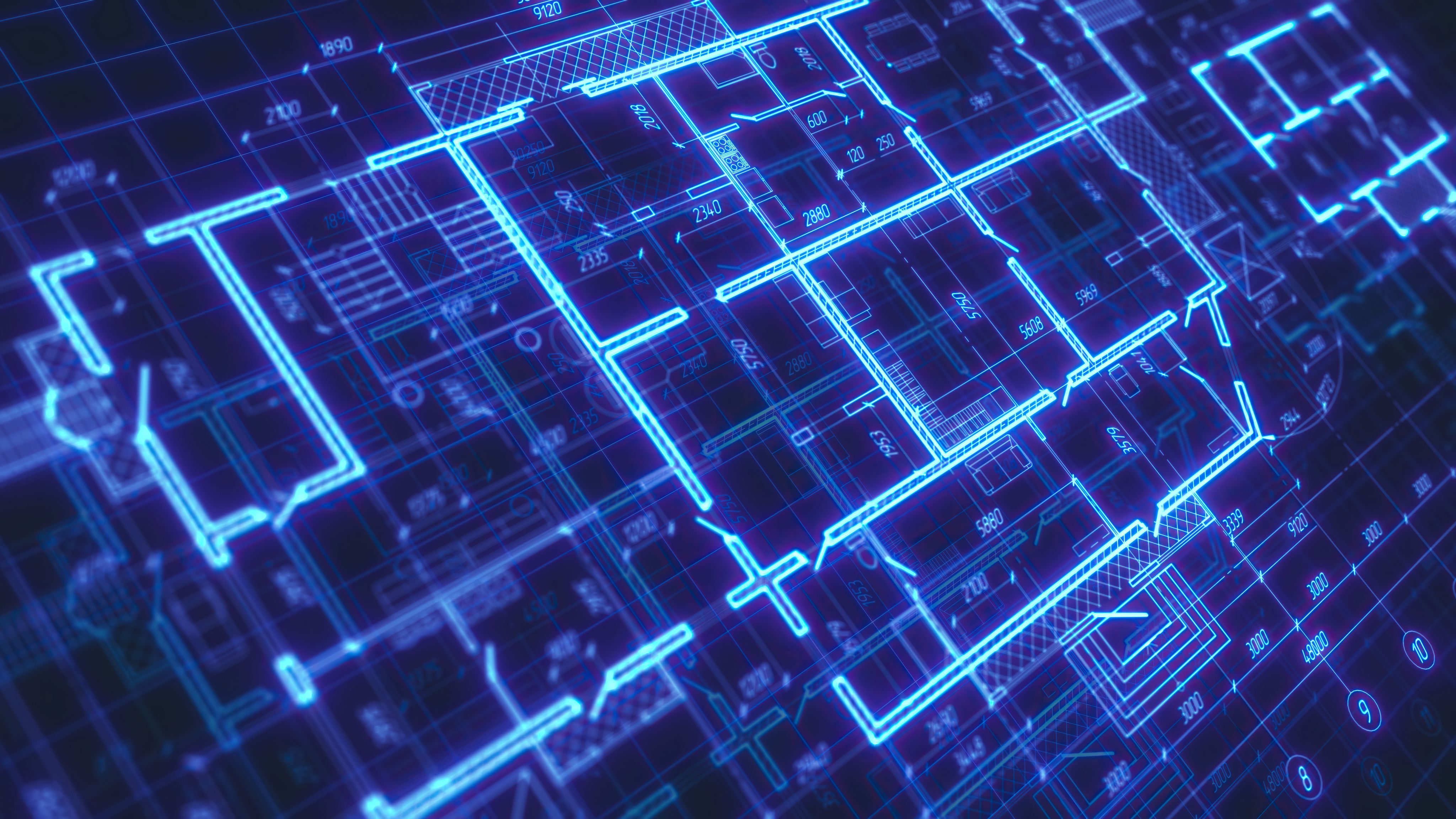 Blueprint of electrical wires