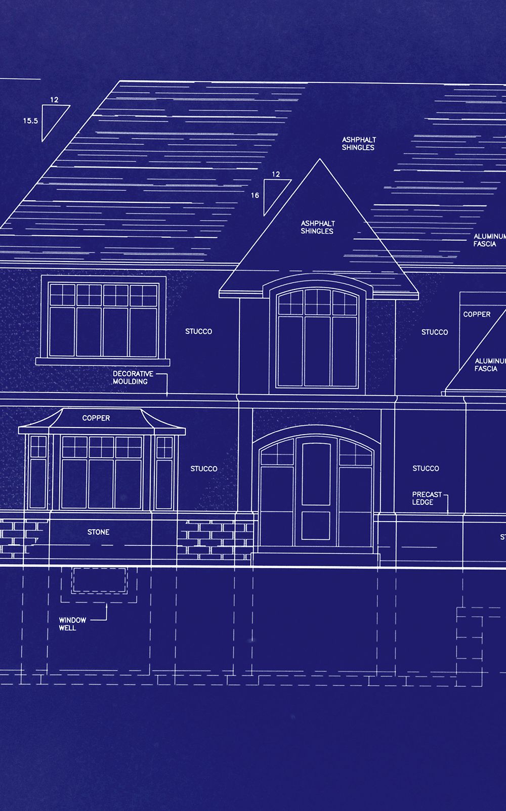 Blueprint for a roof on a house