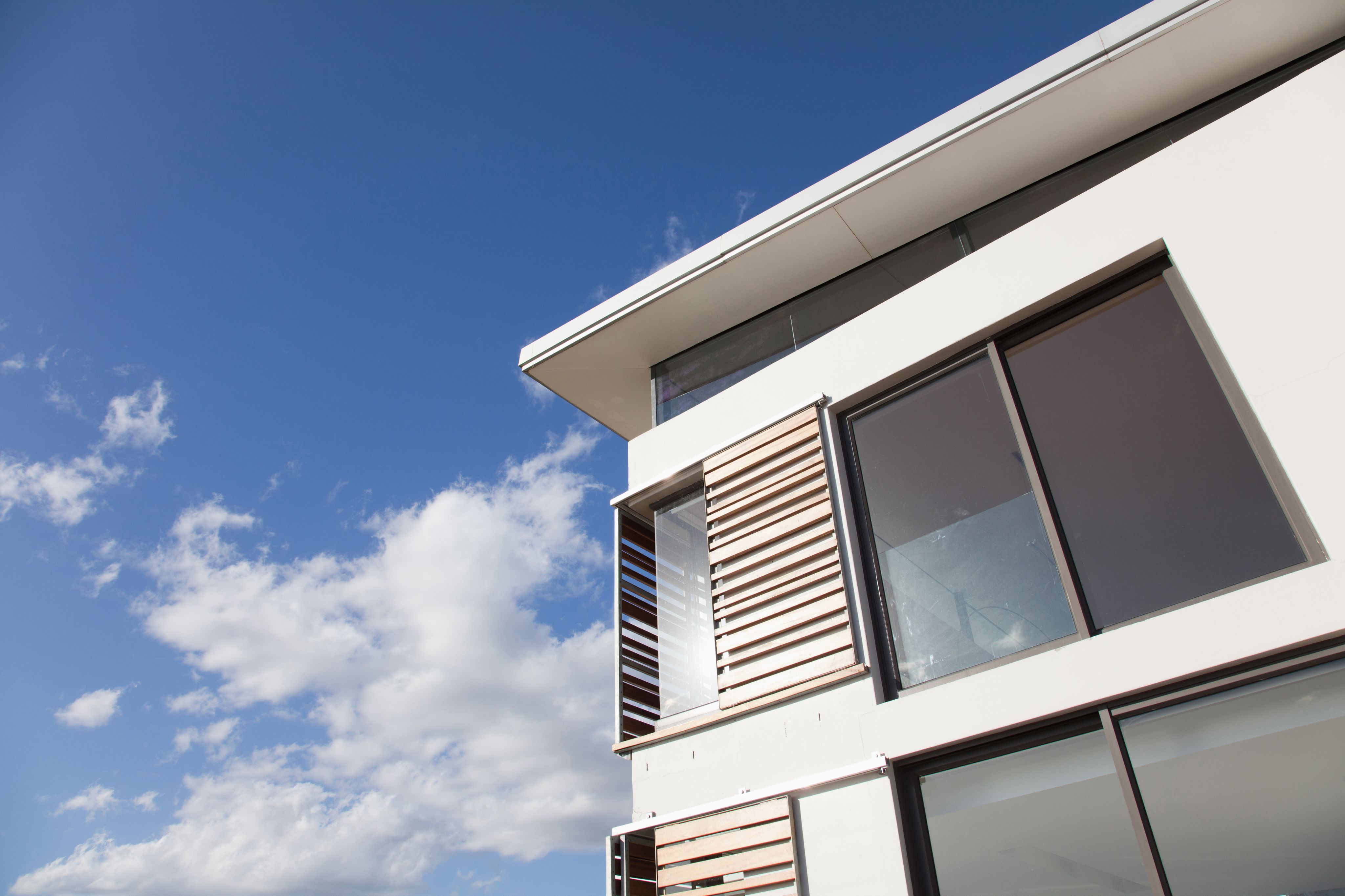 Modern house with wood shutters