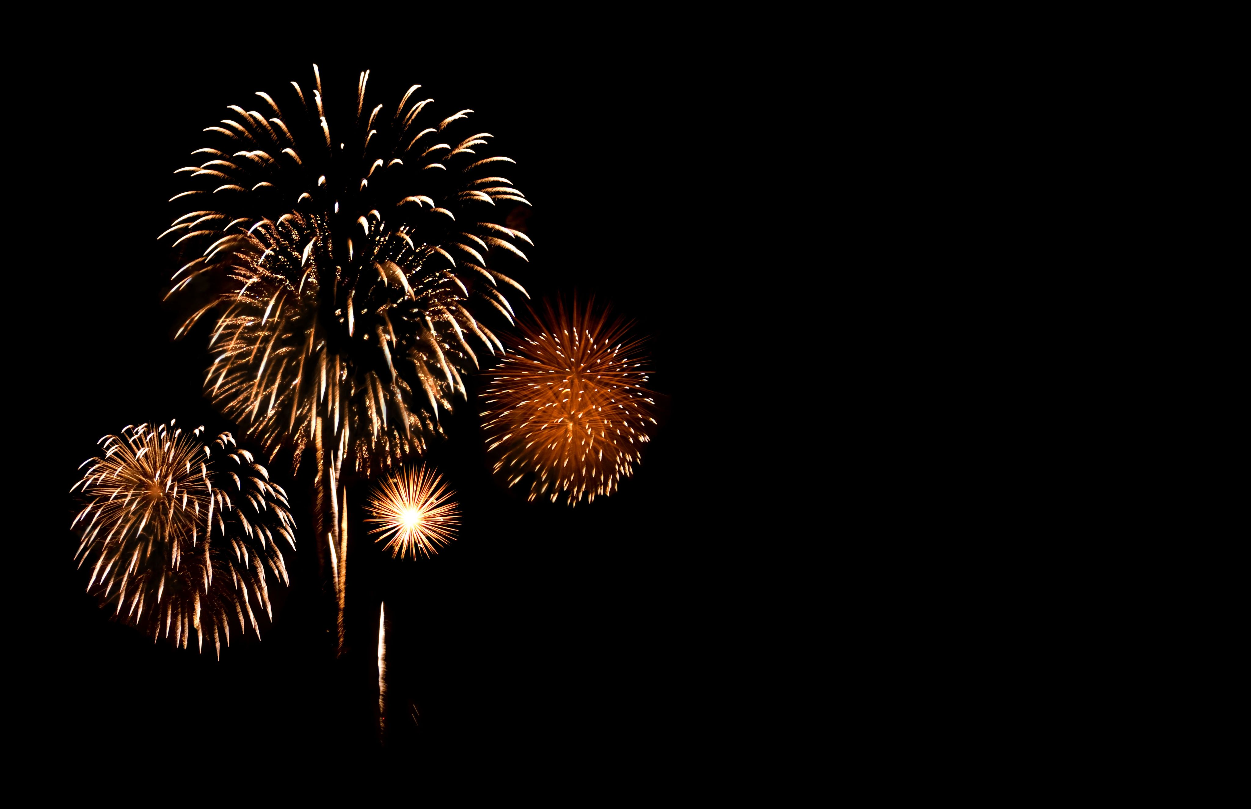 Fireworks on a black background