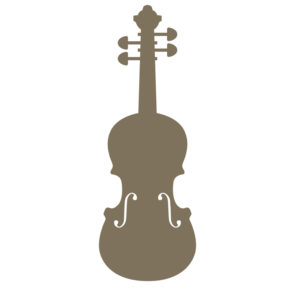 Violin icon in tan